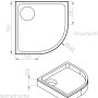 Technische Zeichnung Ottofond Wannenträger Kraton 80 cm für Duschwanne, Maße und Details.