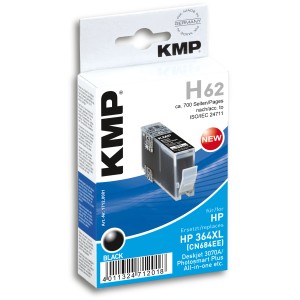 KMP H62 Tintenpatrone Schwarz, passend für HP 364XL, in Originalverpackung.