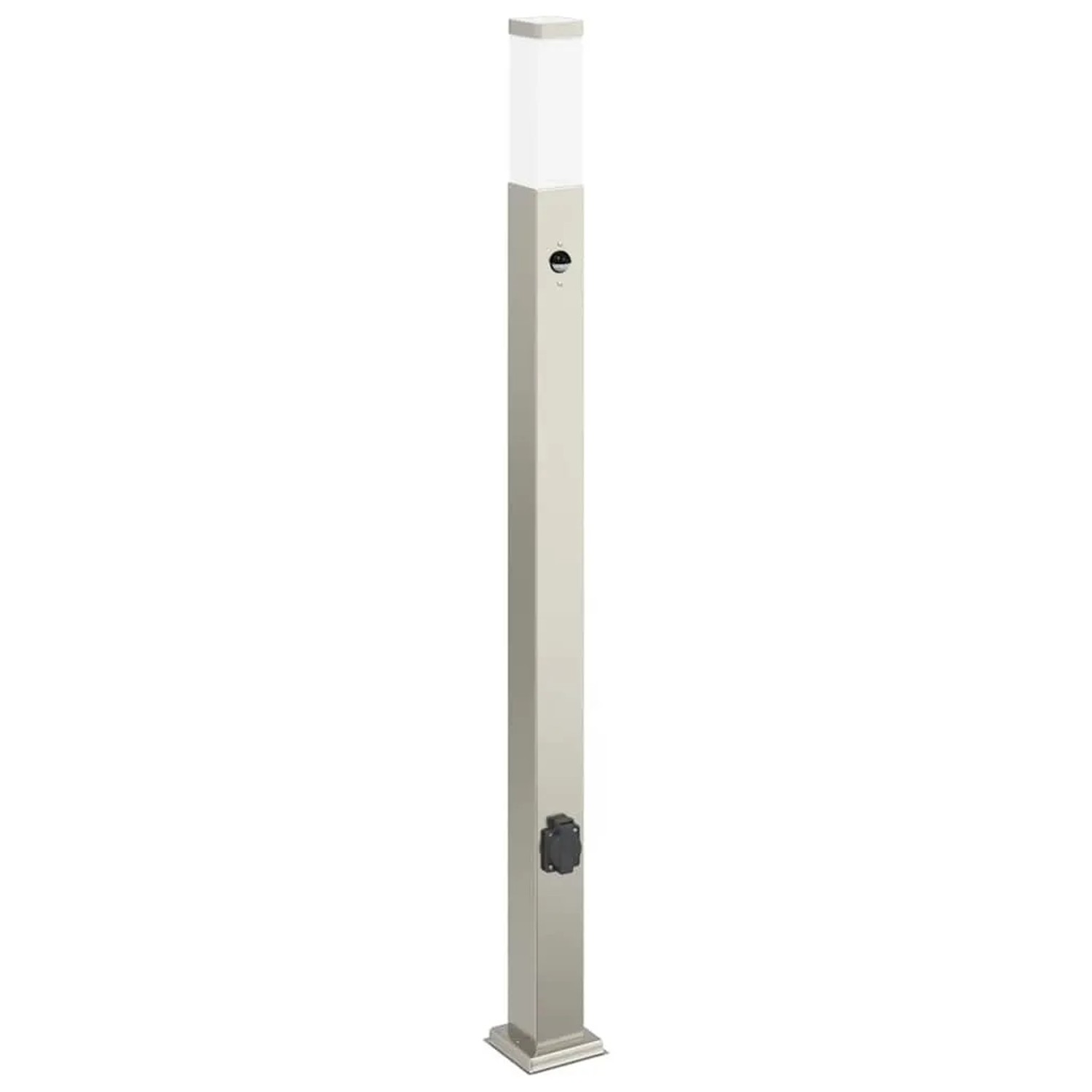 vidaXL Pollerleuchte mit Sensor und Steckdose 110 cm Edelstahl IP44 4006069