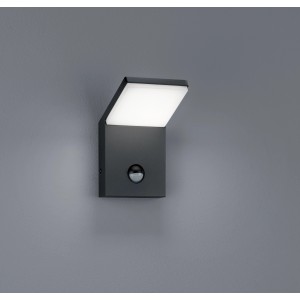 Moderne, anthrazitfarbene Trio LED-Außenwandleuchte Pearl mit Bewegungsmelder.