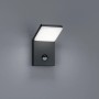 Moderne, anthrazitfarbene Trio LED-Außenwandleuchte Pearl mit Bewegungsmelder.