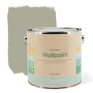 Little Dutch Wandfarbe Pure Olive Grün, extra matt, 2,5 l Dose.