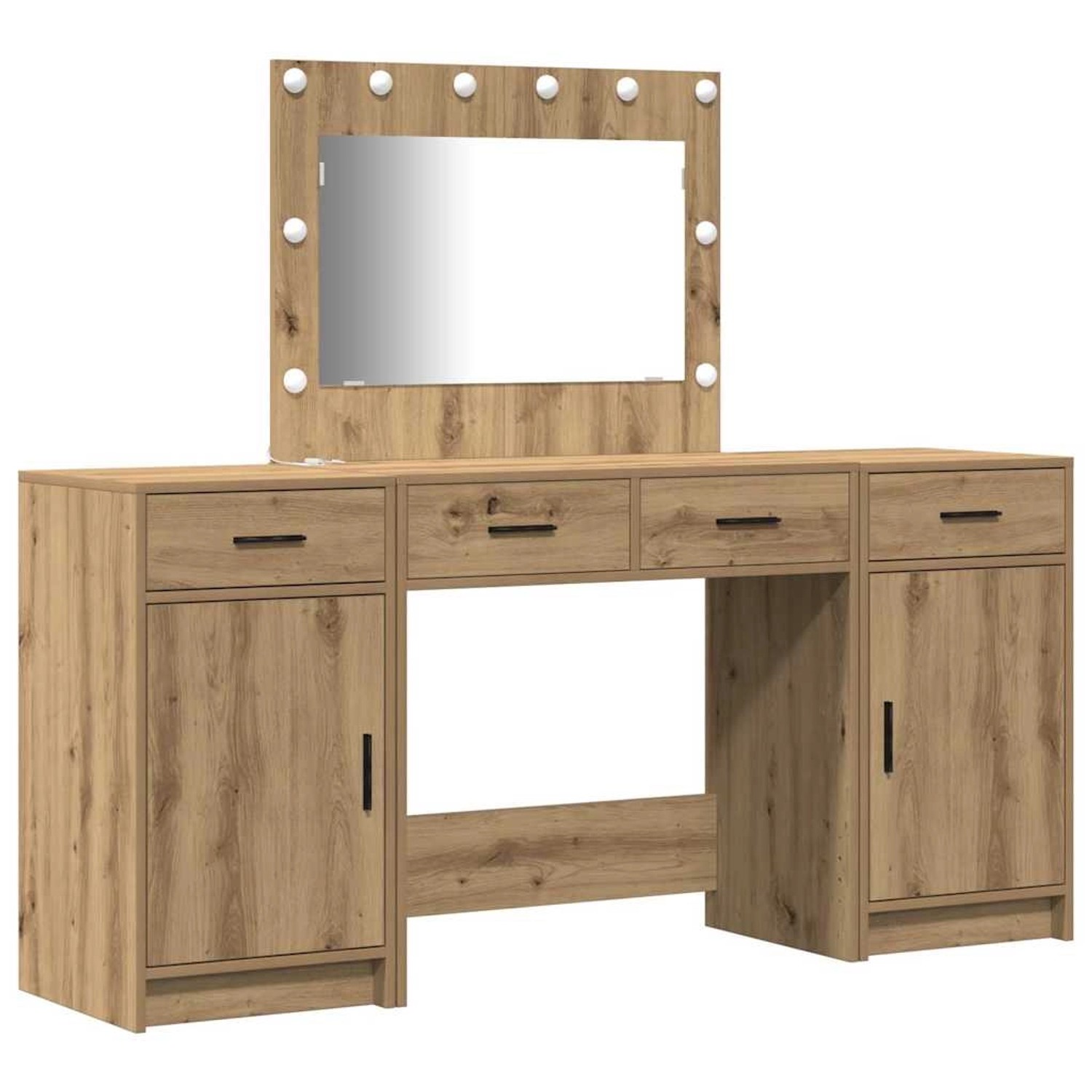 vidaXL Schminktisch mit Tür 3-Tlg Braun 40 x 41 x 75 cm Holzwerkstoff 33342 günstig online kaufen