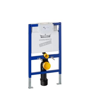 Kronenbach WC-Element 82 cm Plantec 2.0 für wandhängendes WC, blaues Trägergestell mit Spülkasten.