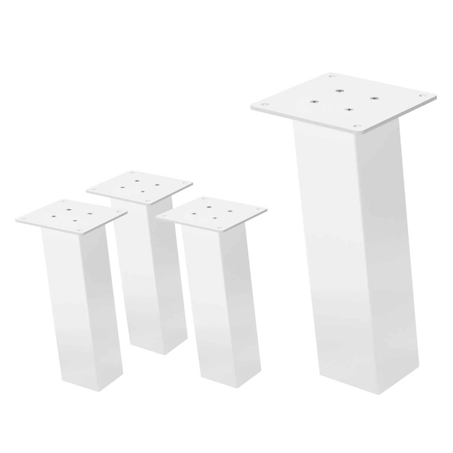 ML-Design Tischbeine 4Er Set I-96GRAD H30 cm Weiß Stahl 8x8cm