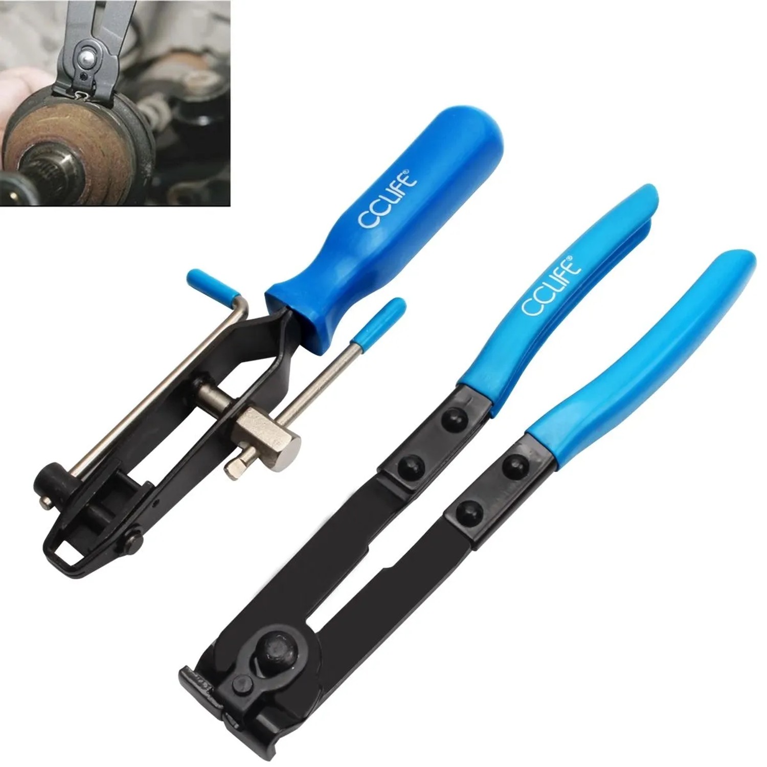 CCLIFE Achsmanschetten Klemmen Zange 2tlg Schlauchschellenzange Manschetten Klemmzange mit Schneidvorrichtung