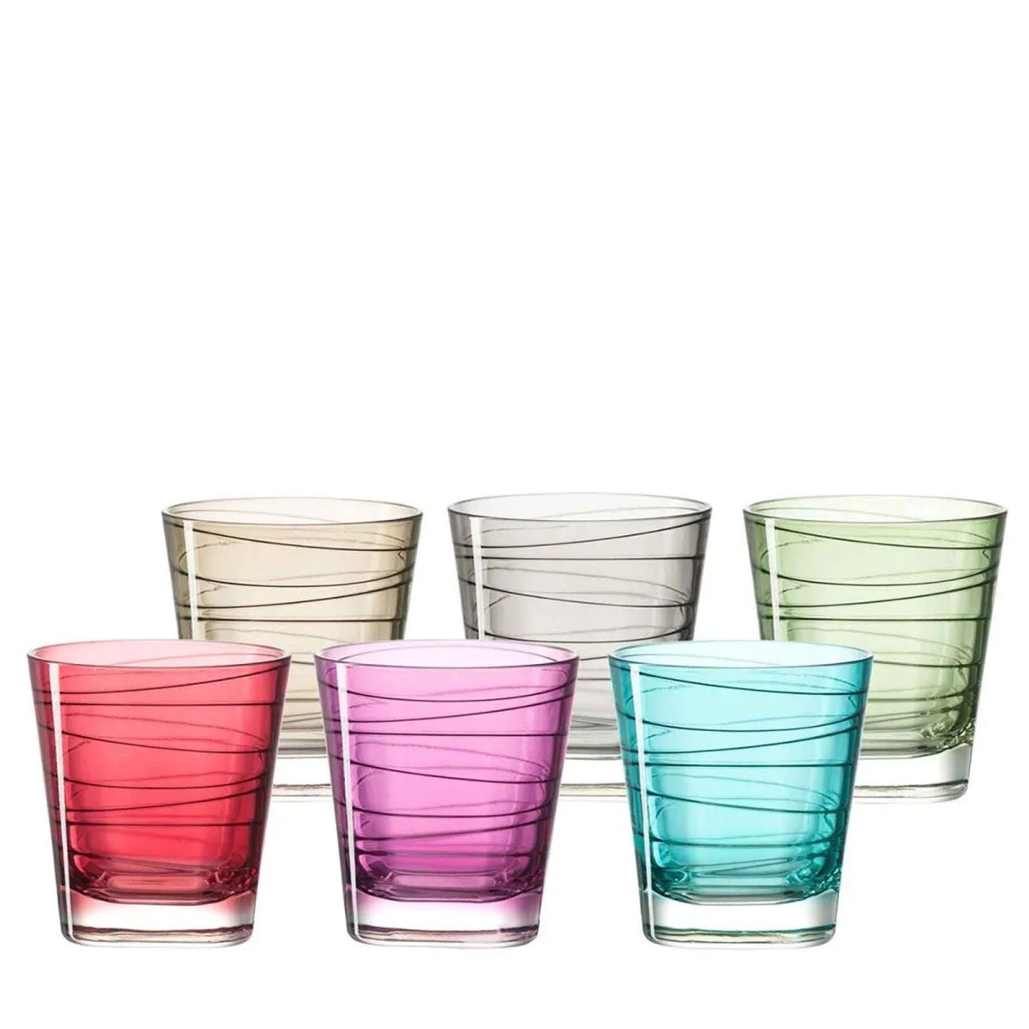 Leonardo Vario Trinkglas Klein 250 ml Farbig Sortiert 6er Set