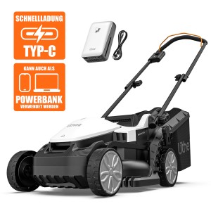 Litheli Akku-Rasenmäher 20V mit Akku und Powerbank-Funktion. Kompatibel mit Litheli U20-Serie.