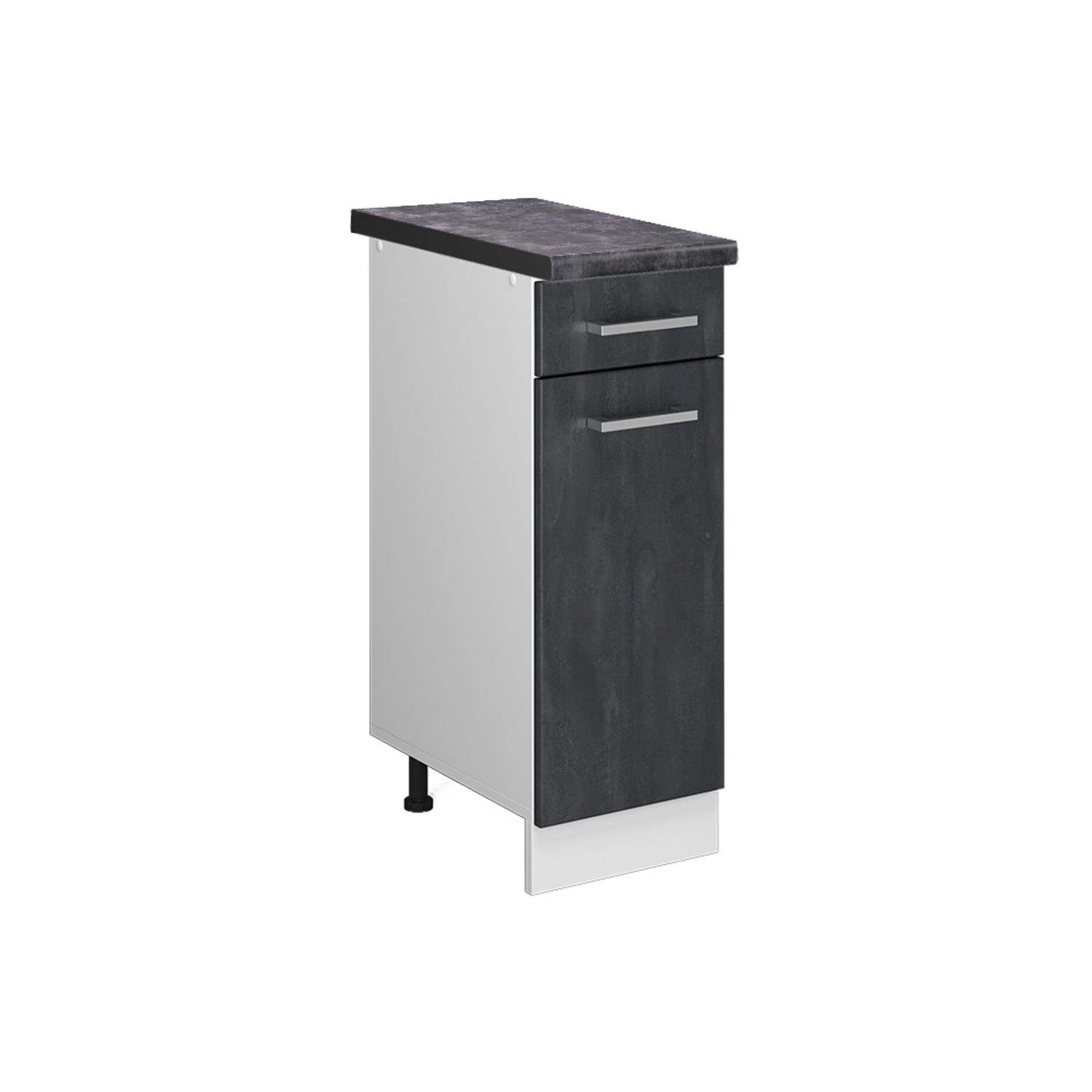 Thumbnail - Vicco Küchenunterschrank R-Line Schubladenschrank für die Küche Schwarz Beton 30 cm AP Anthrazit mit Weiß Korpus