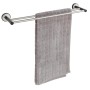 Wenko Badetuchstange Duo Udine, 60 cm, silber matt mit grauem Handtuch.