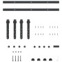 vidaXL Schiebetürbeschlag Set 122cm, Karbonstahl, für Schranktüren. Komplettes Set mit Schienen, Rollen und Zubehör.