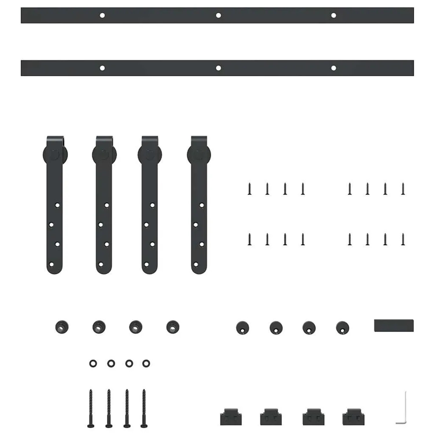 vidaXL Schiebetürbeschlag Set 122cm, Karbonstahl, für Schranktüren. Komplettes Set mit Schienen, Rollen und Zubehör.