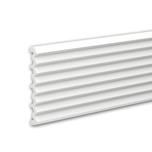 Weißes 3D Wandpaneel, 2 m lang, für Wandvertäfelung und Akustik. Zubehör für Paneele.