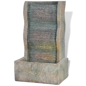 VidaXL Zimmerbrunnen mit LED-Licht aus Polyresin, 49,5 cm hoch, für entspannende Atmosphäre.