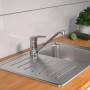 Schütte Design Spültischarmatur Grande Chrom auf Spüle montiert.