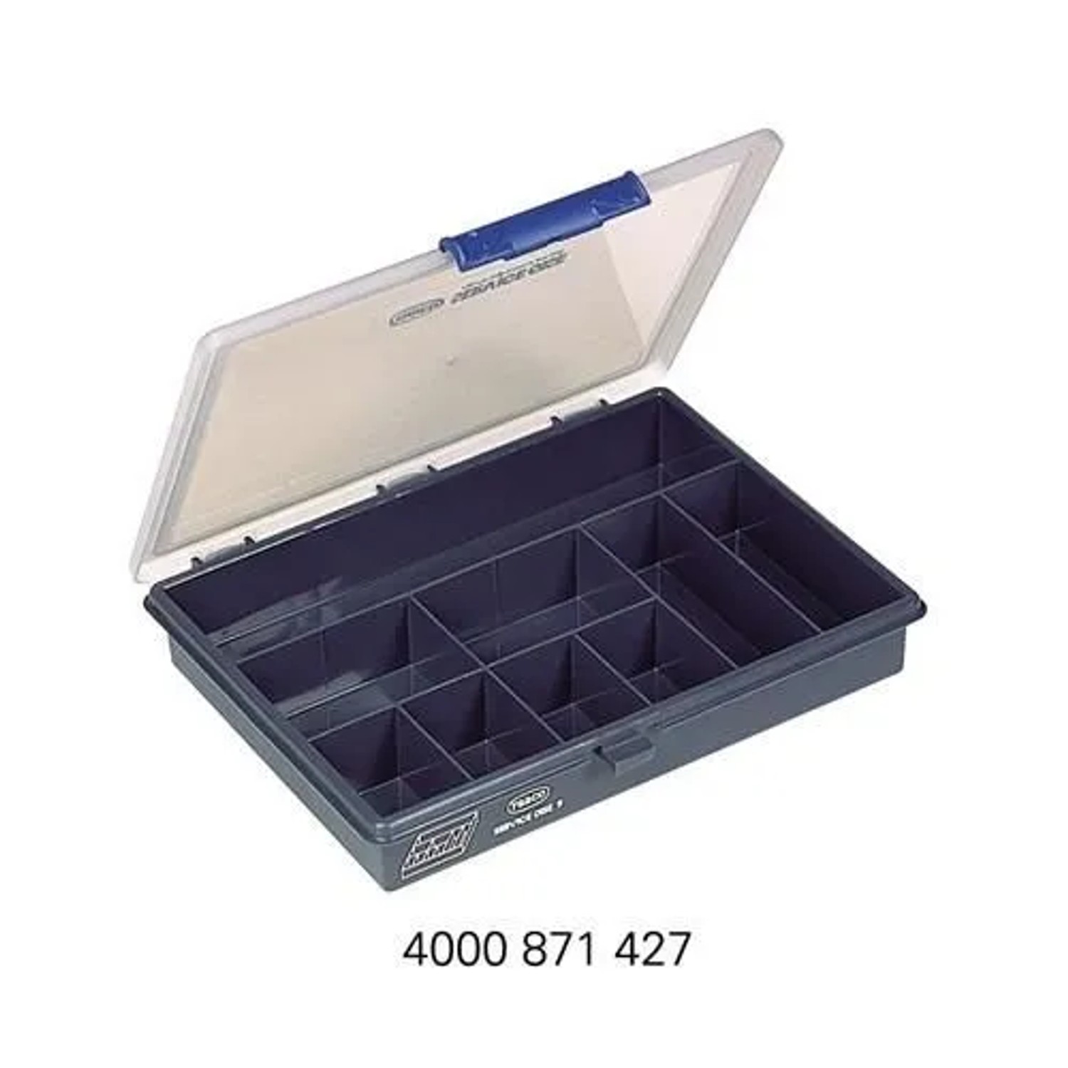 Raaco Sortimentskasten B 240 X T 195 X H 43 Mm 9 Fächer Transparent Dunkelblau 136150