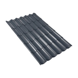 Weckman Pfannenblech Typ 2 in Anthrazit, Dachblech mit klassischer Ziegeloptik.