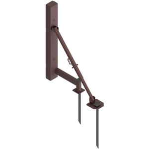 Schake Abschalstütze, feuerverzinkt, mit zwei Erdnägeln für Baustellen.