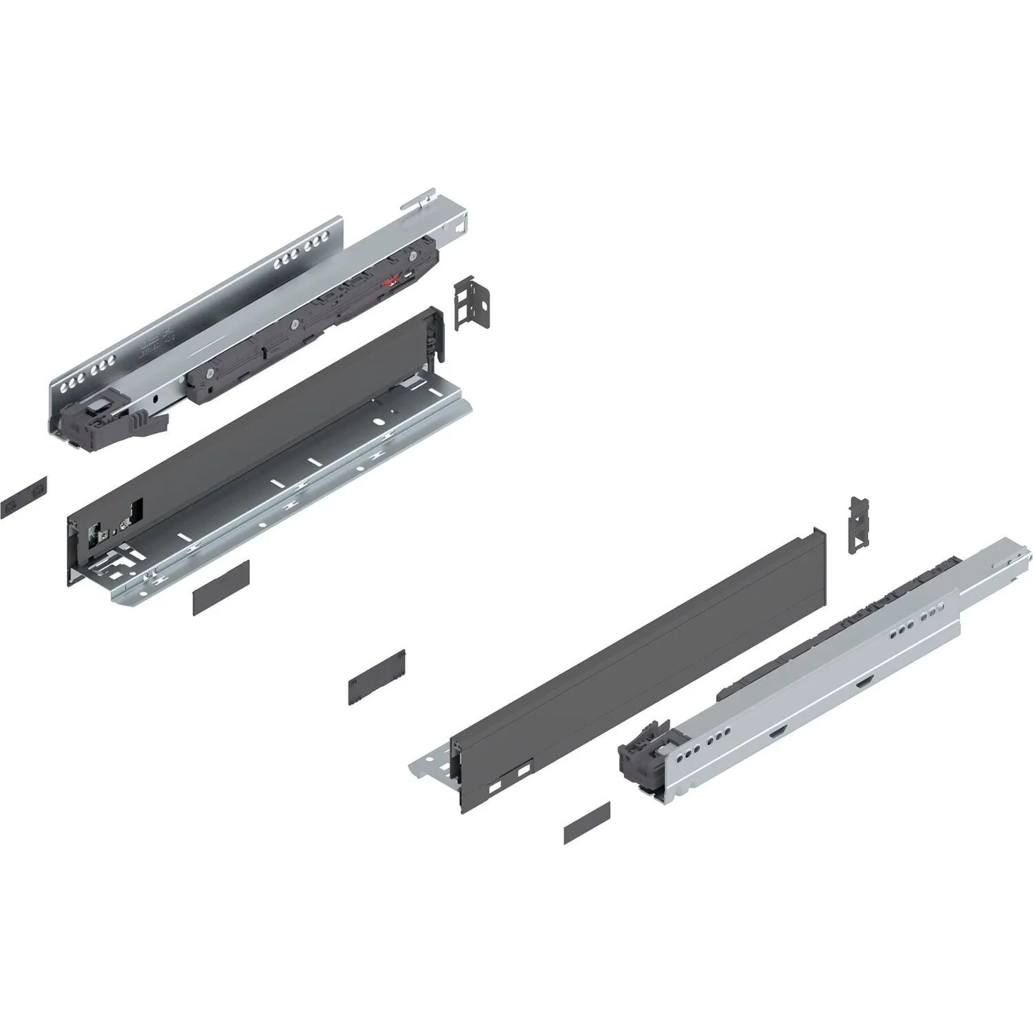 Blum Legrabox Pure Set Höhe N Tip-On Vollauszug 400 mm 40 kg Oriongrau 1 Paar