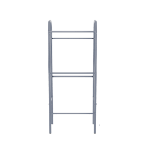 Graues Getränkekistenregal mit 3 Ebenen und Wandhalterung für Küche, Keller oder Abstellraum.