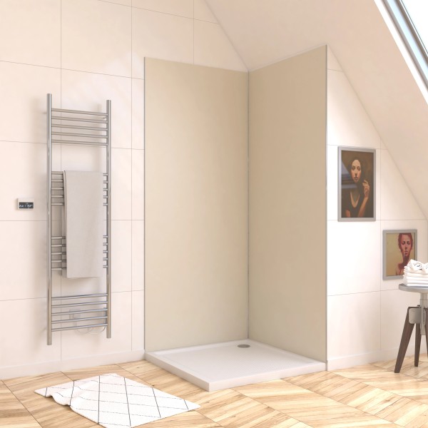 AQUOS-MIRROR Duschwand 100 X 200 Cm – Spiegelglas Beidseitig, 10 Mm ESG Sicherheitsglas, Verchromtes Aluminiumprofil