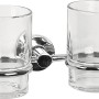 Spirella Zahnputzbecher-Set Atlantic mit 2 Glas-Bechern und verchromter Wandhalterung.