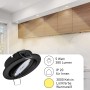 Oktaplex Dijon Einbaustrahler 9er Set, dimmbar, LED, 5W, schwarz. Deckenspots für warmweißes Licht.