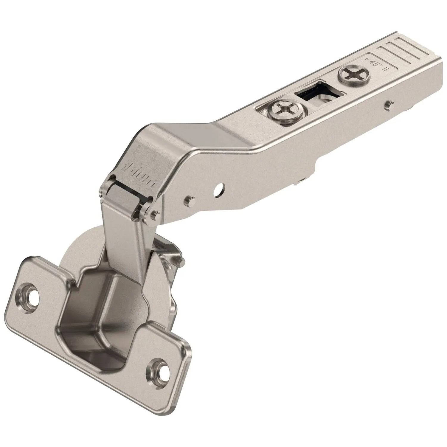 Blum Winkelscharnier Clip Top 45 Grad ohne Feder Stahl Vernickelt Schrauben
