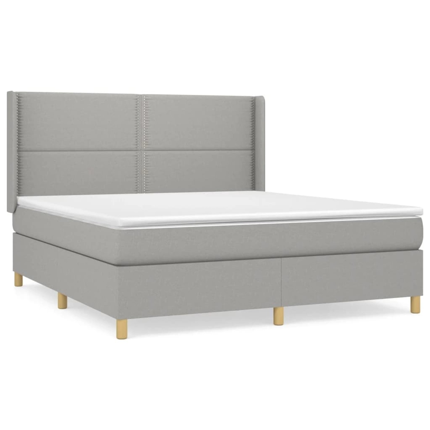 Vidaxl Boxspringbett Mit Matratze Hellgrau 160x200 Cm Stoff günstig online kaufen