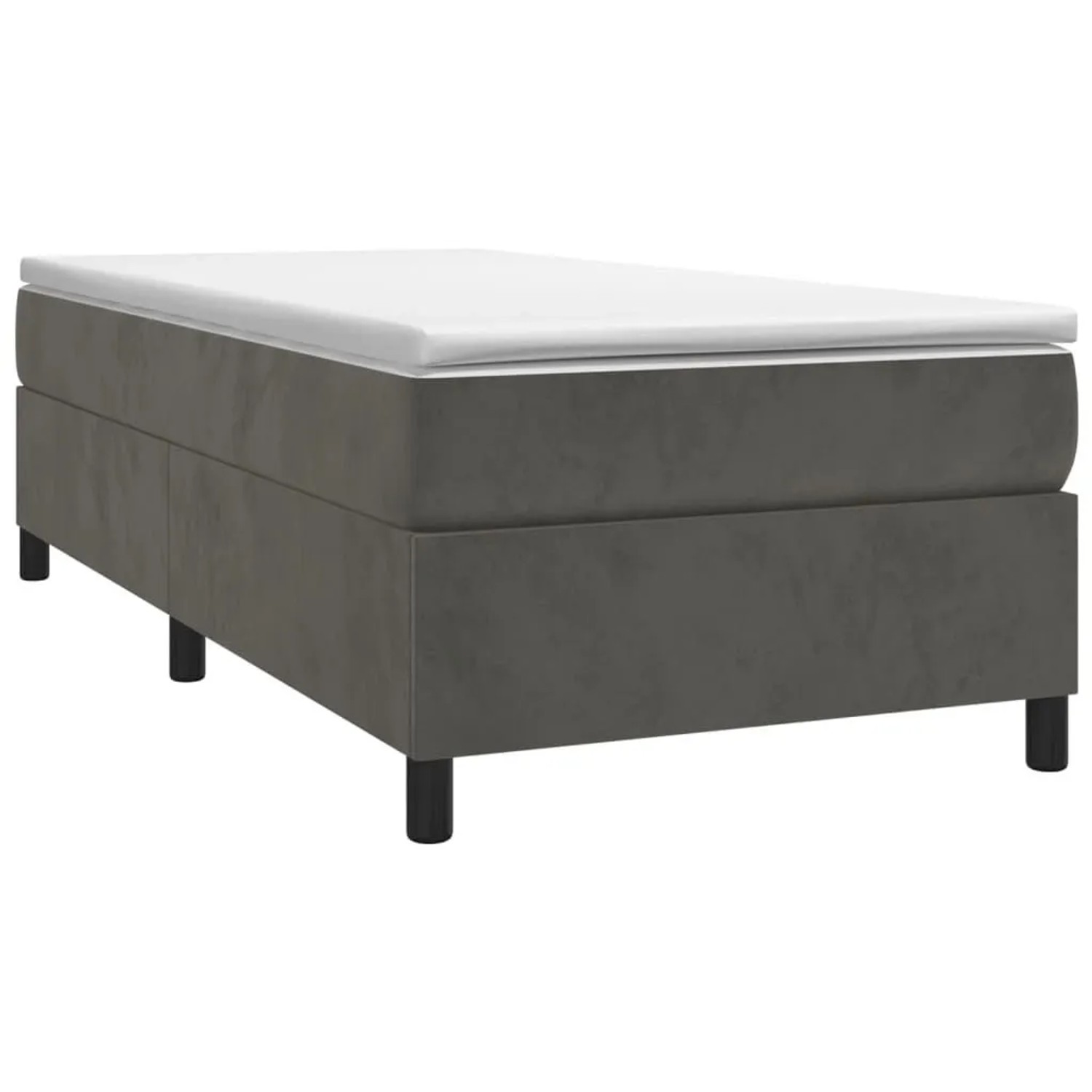 vidaXL Boxspringbett mit Matratze Dunkelgrau 100x200 cm Samt 3144664 günstig online kaufen