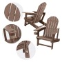 Brauner ML-Design Adirondack Stuhl aus Kunststoff mit Getränkehalter. Gartenstuhl im Holzdesign.
