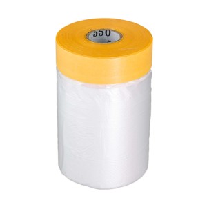 BMSC24 Abdeckfolie mit Goldband, 33m x 0,55m, transparent, für Innen- und Außenbereich.