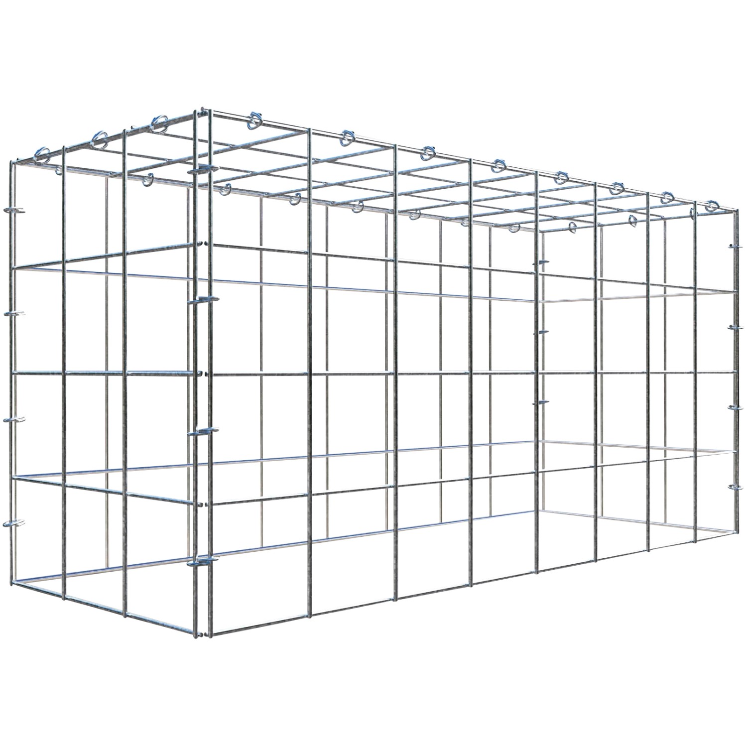 Gabiona C-Ring-Gabione-Anbaukorb Typ 3 40 x 80 x 30 cm Maschenw 10 x 10 cm