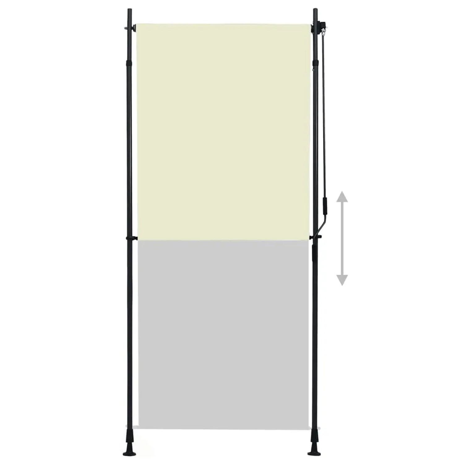 Cremefarbenes vidaXL Außenrollo 100x270cm mit Handkurbel für Balkon & Terrasse.