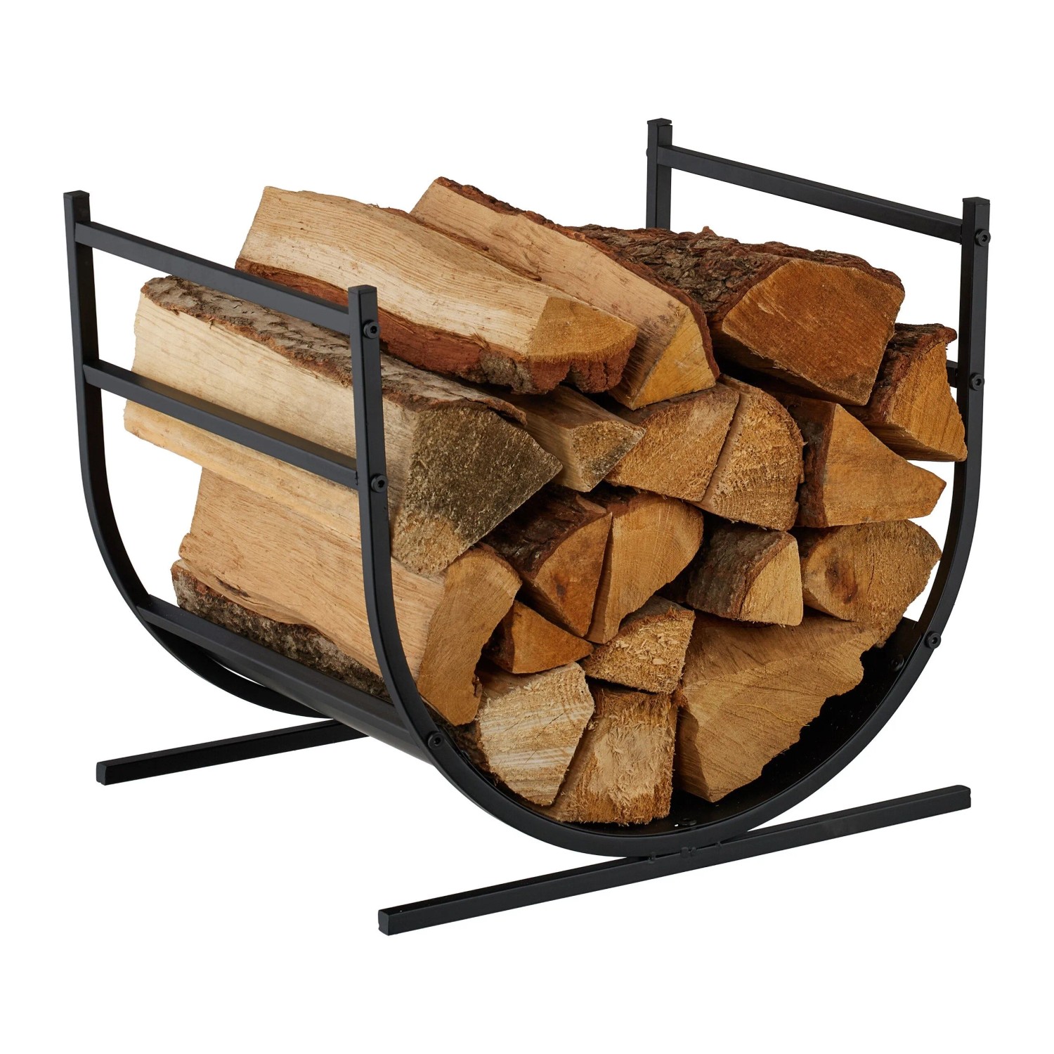 Relaxdays Kaminholzregal Eisen Schwarz Platzsparend 40 cm x 46 cm x 38 cm 2,4 kg