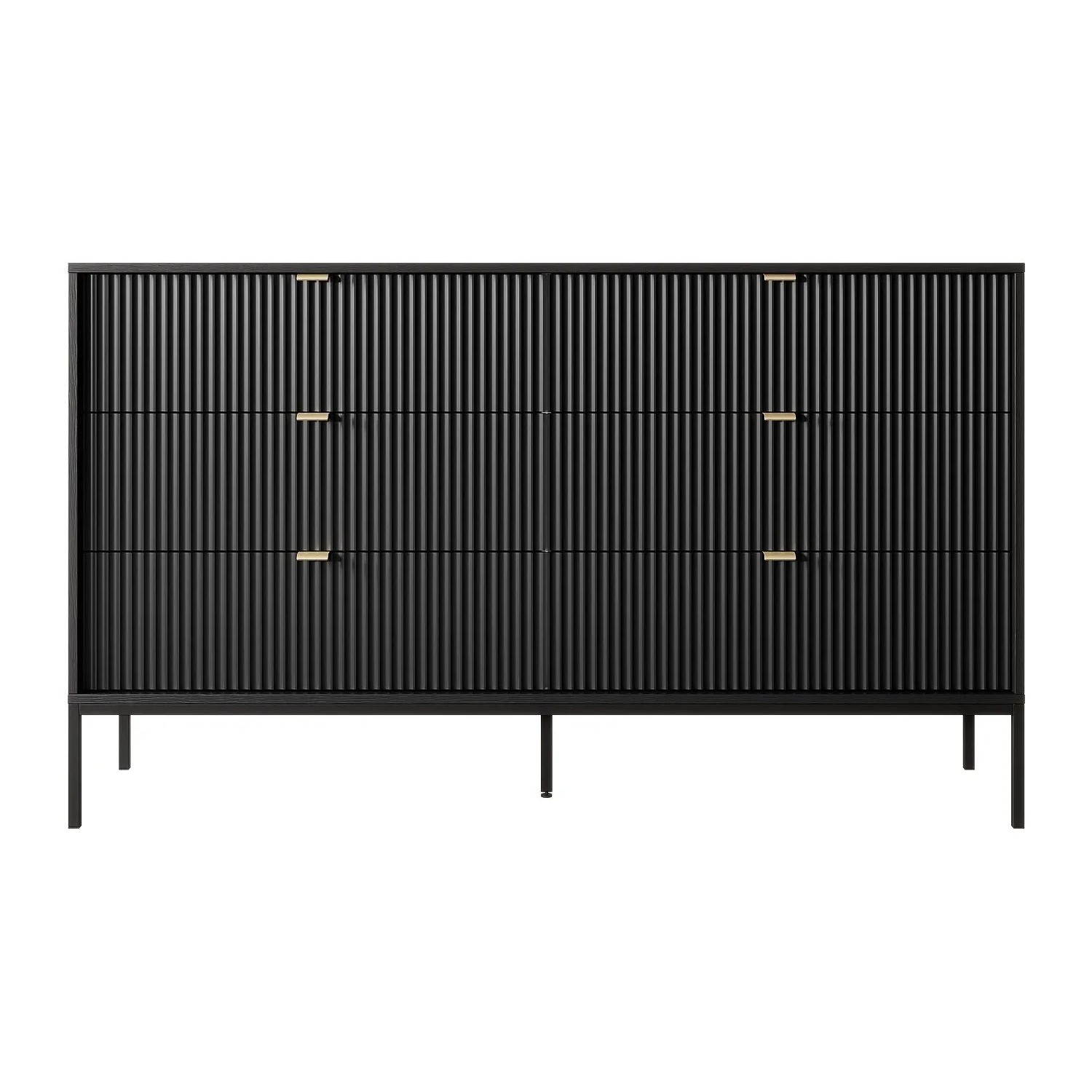 Vente-unique Kommode Liouba Schwarz 153.4 cm