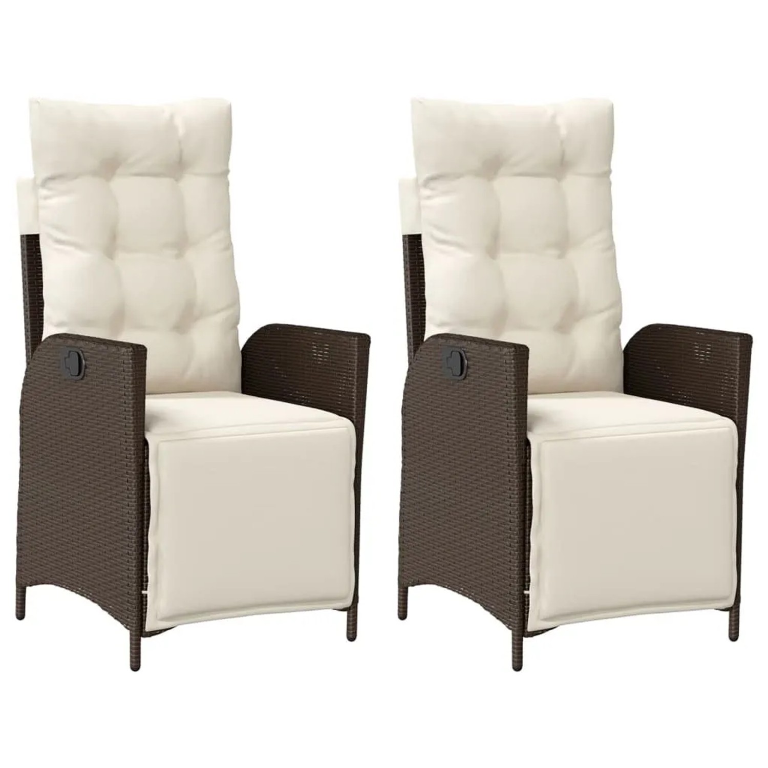 vidaXL Gartensessel mit Fußteil 2 Stk Verstellbar Braun Poly Rattan 365290 günstig online kaufen