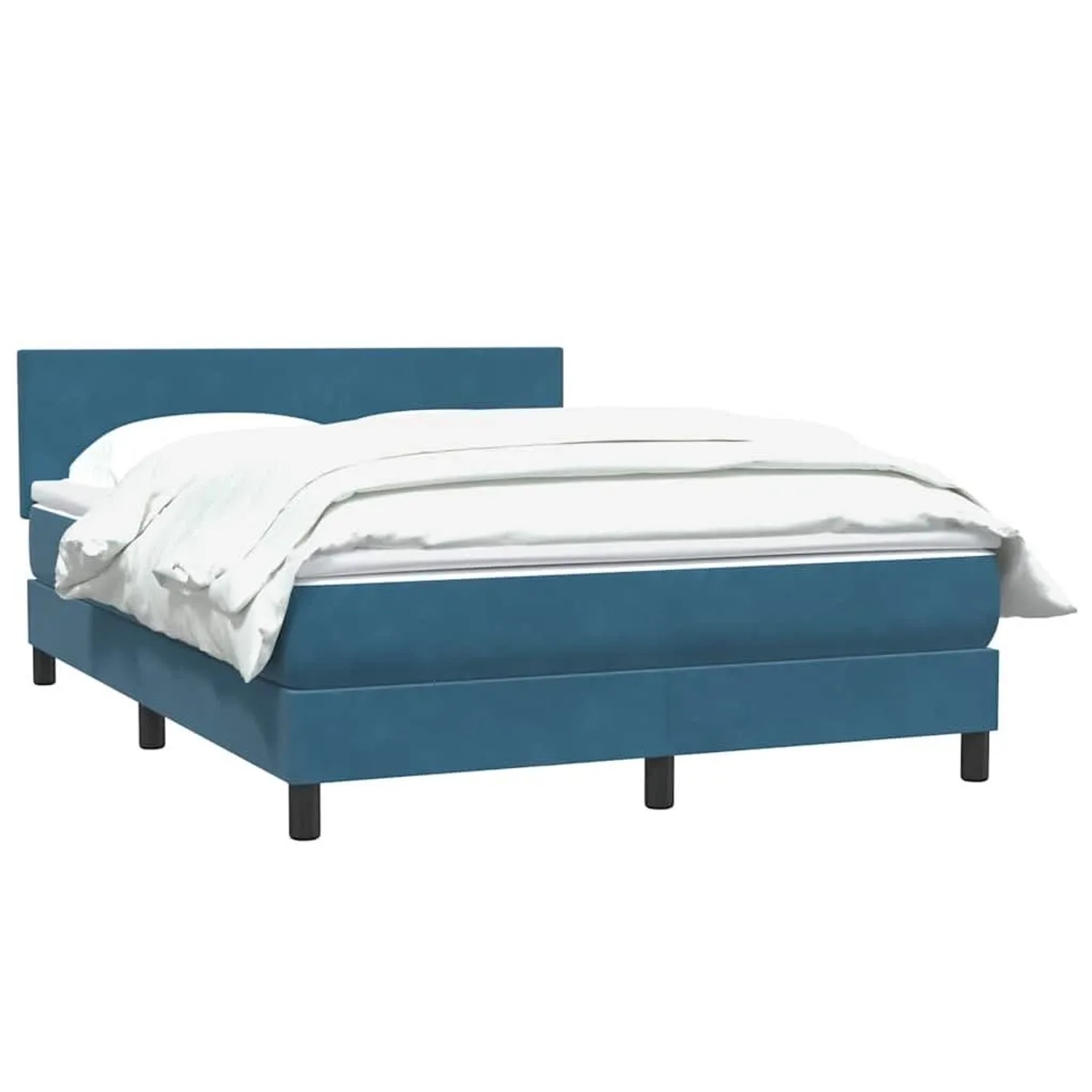 vidaXL Boxspringbett mit Matratze Dunkelblau 140x210 cm Samt 3316021 günstig online kaufen