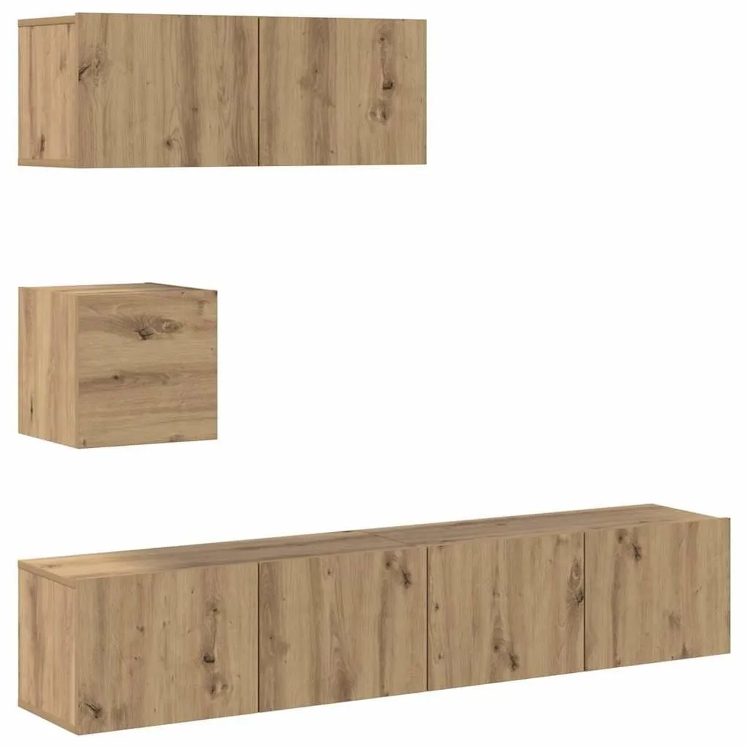 vidaXL 4-Tlg TV-Schrank-Set Wandmontage Artisan-Eiche Holzwerkstoff 3329220 günstig online kaufen