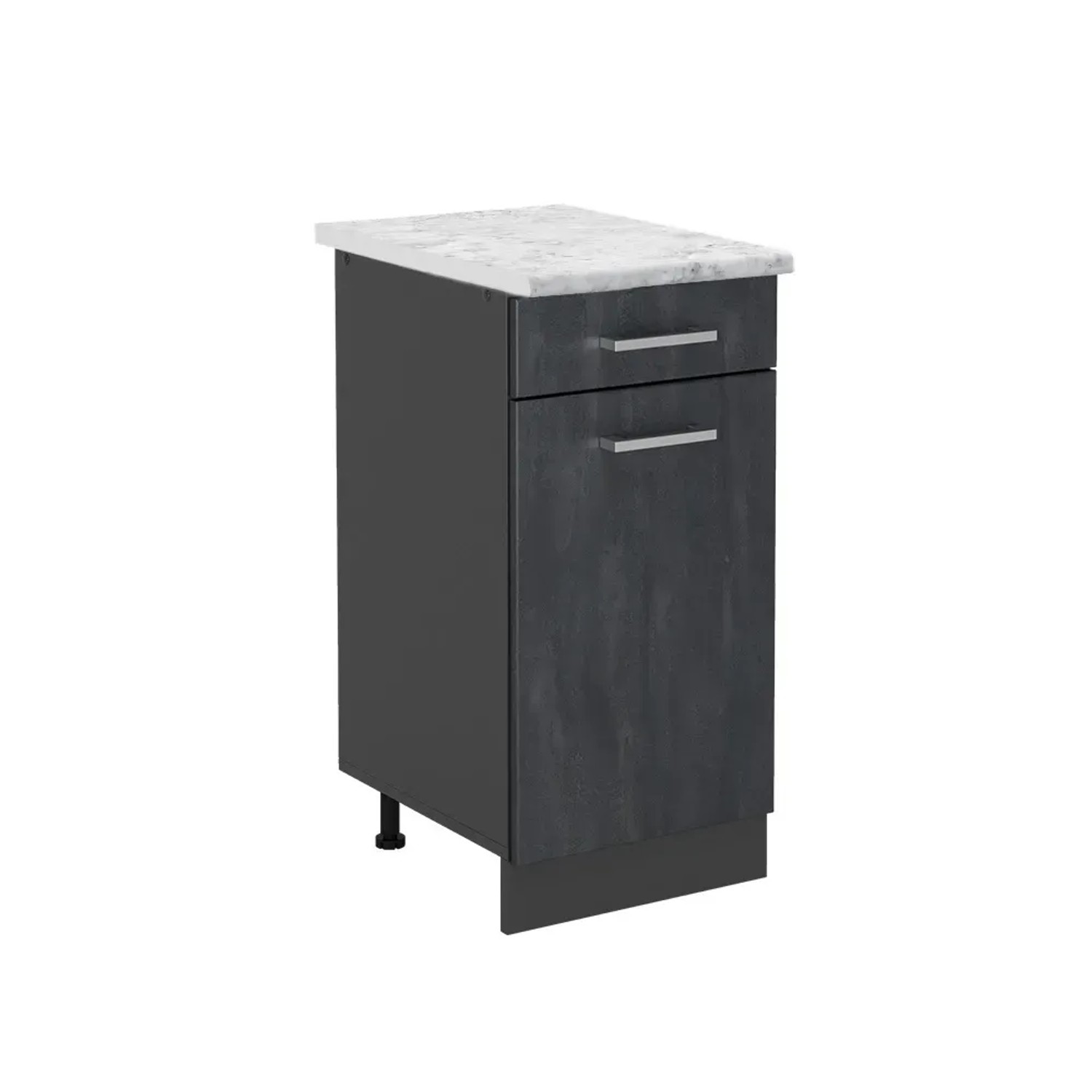 Vicco Küchenunterschrank R-Line Schwarz Beton/Anthrazit 40 cm AP Marmor