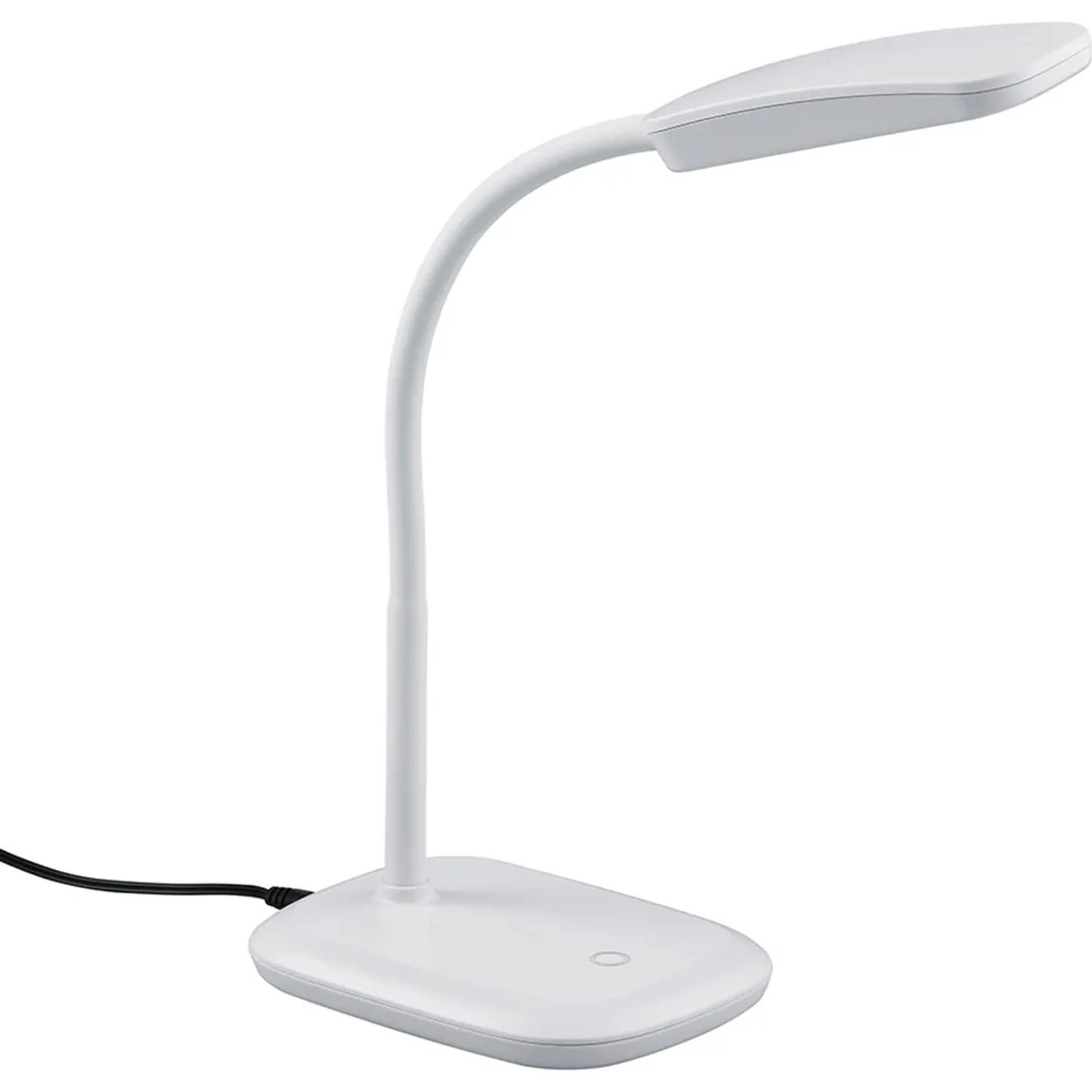 Weiße Trio Tischleuchte Boa mit flexiblem Hals, ideal als Schreibtischlampe.