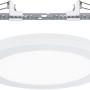 Weißes, rundes Paulmann LED Einbaupanel Cover-it mit Sensor und Montagezubehör.