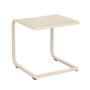 Bizzotto Beistelltisch Taylor, 40x40 cm, Farbe Whisper, C-förmig, ideal für Garten und Terrasse.