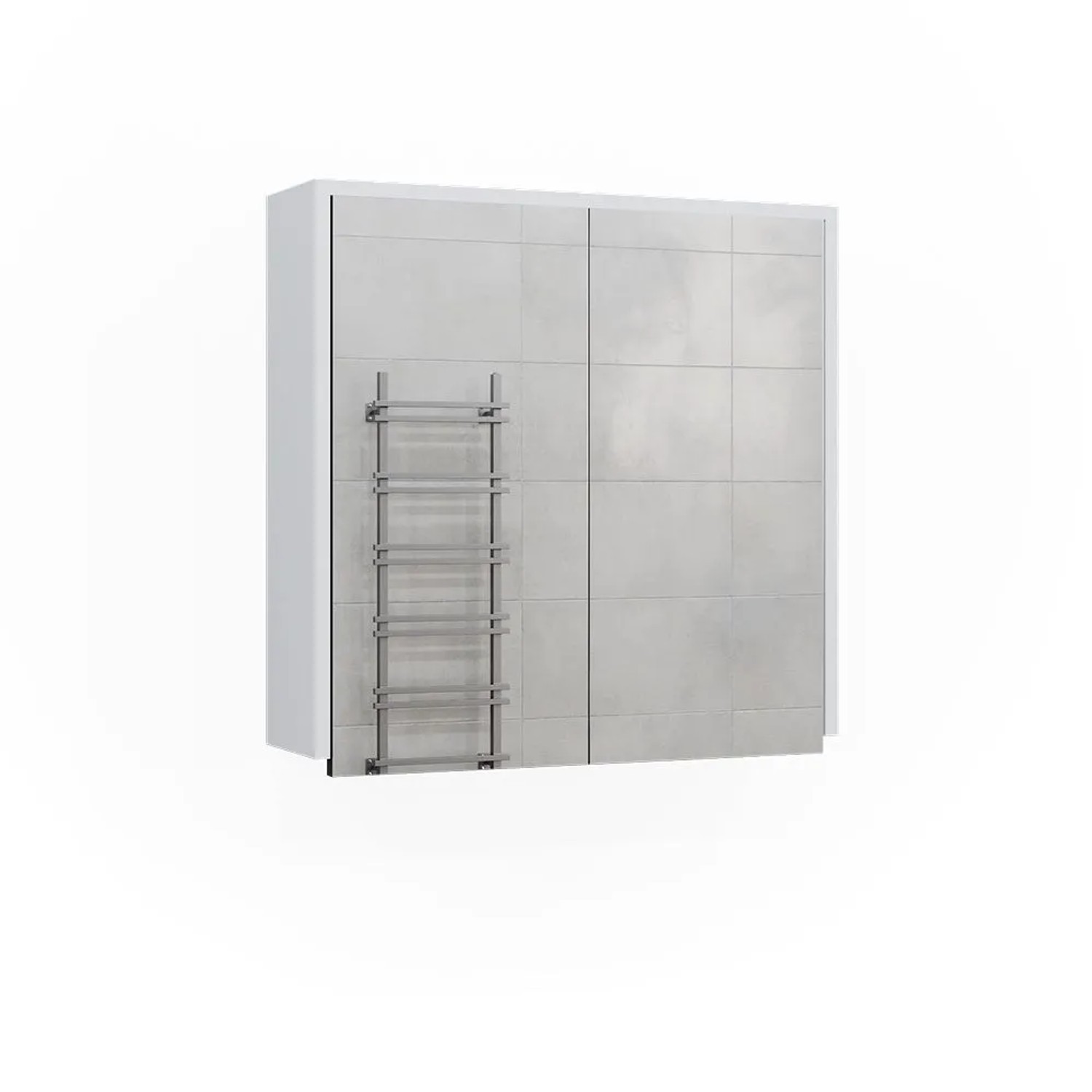 Vicco Badspiegelschrank Maltin Weiß Anthrazit 60 x 58 mit Zwei Spiegeltüren