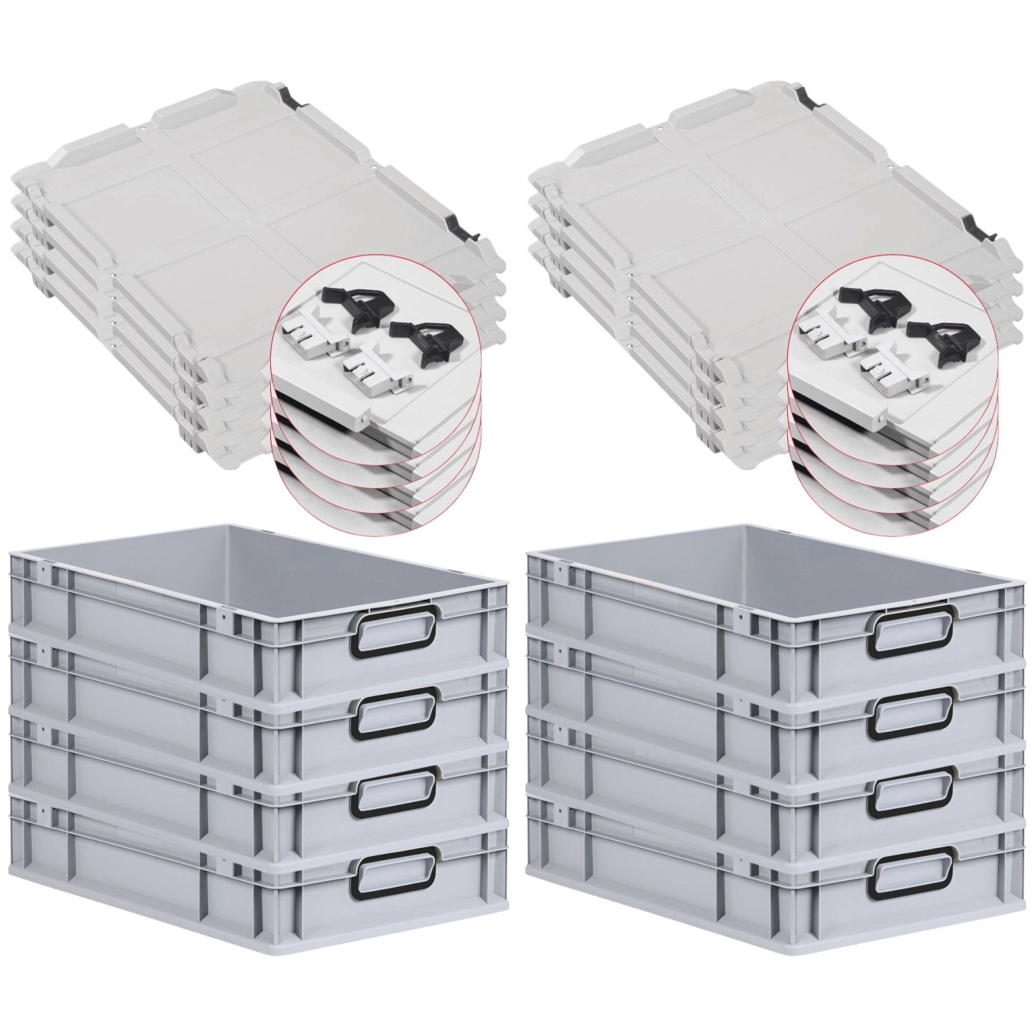 PROREGAL SuperSparSet 8x Eurobox Nextgen Color Mit Scharnierdeckel HxBxT 12 günstig online kaufen