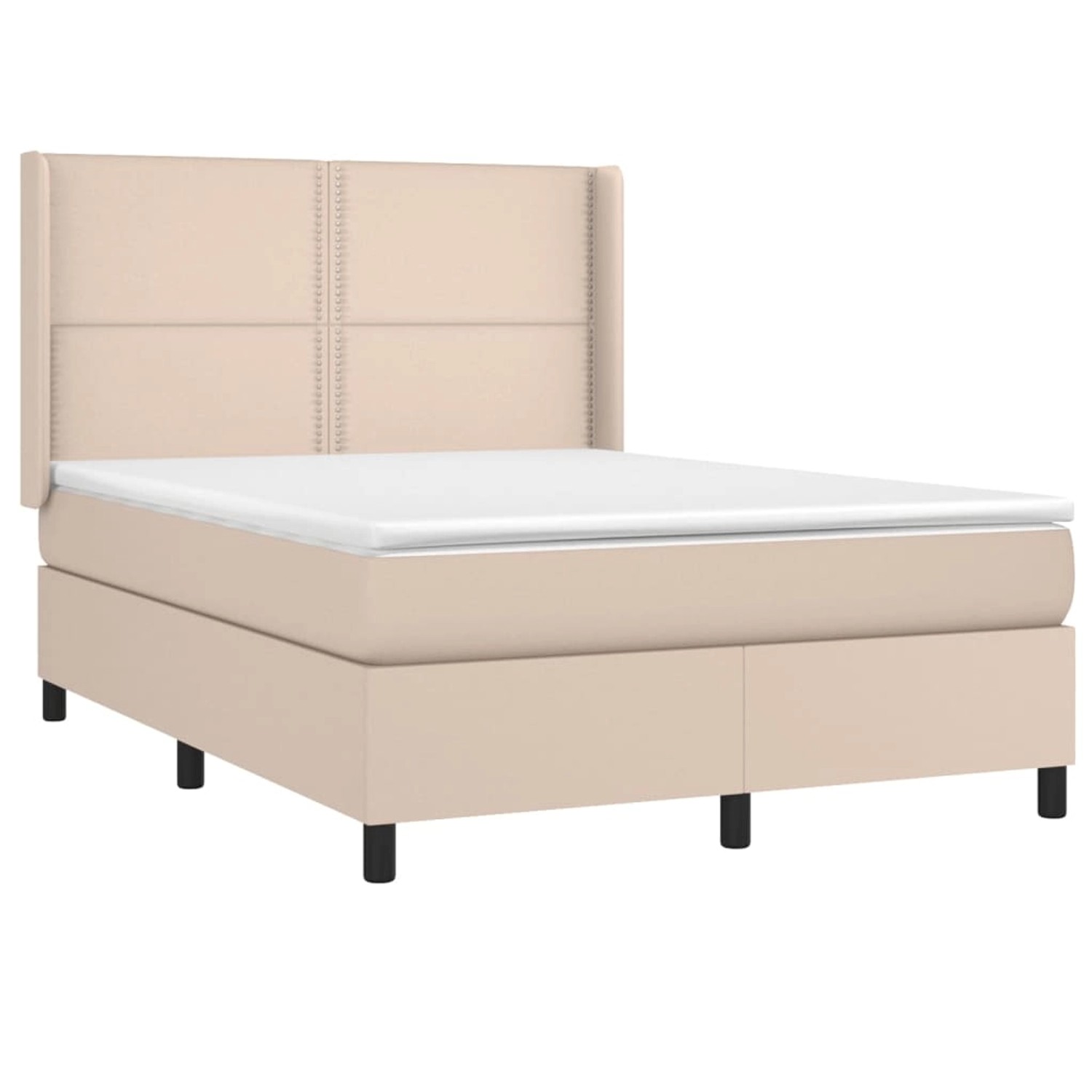 vidaXL Boxspringbett mit Matratze & LED Cappuccino-Braun 140x200cm 3139330 günstig online kaufen