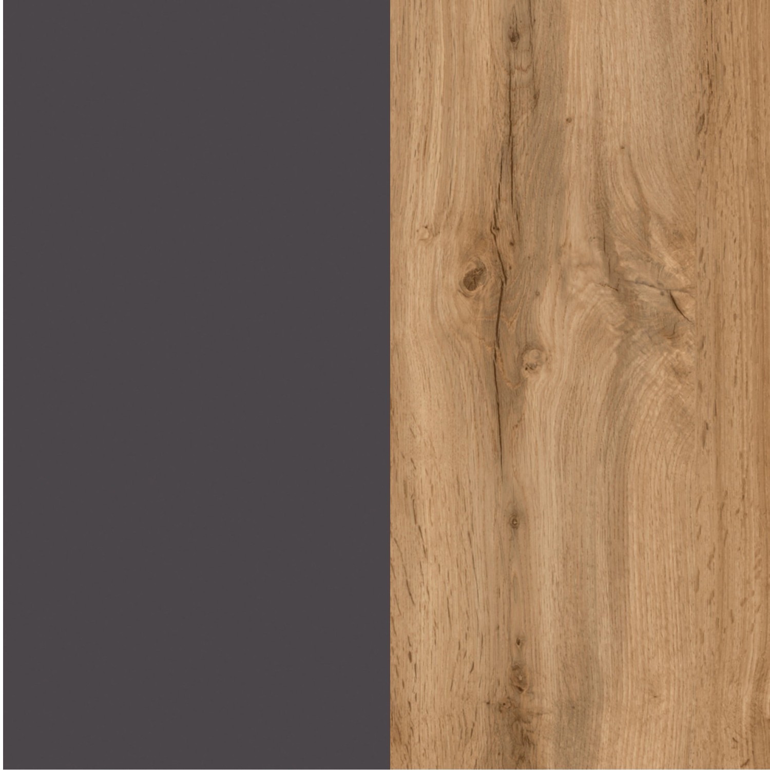 Held Möbel Hängeschrank Ancona, 40 cm, matt Grau und Wotaneiche Dekor.