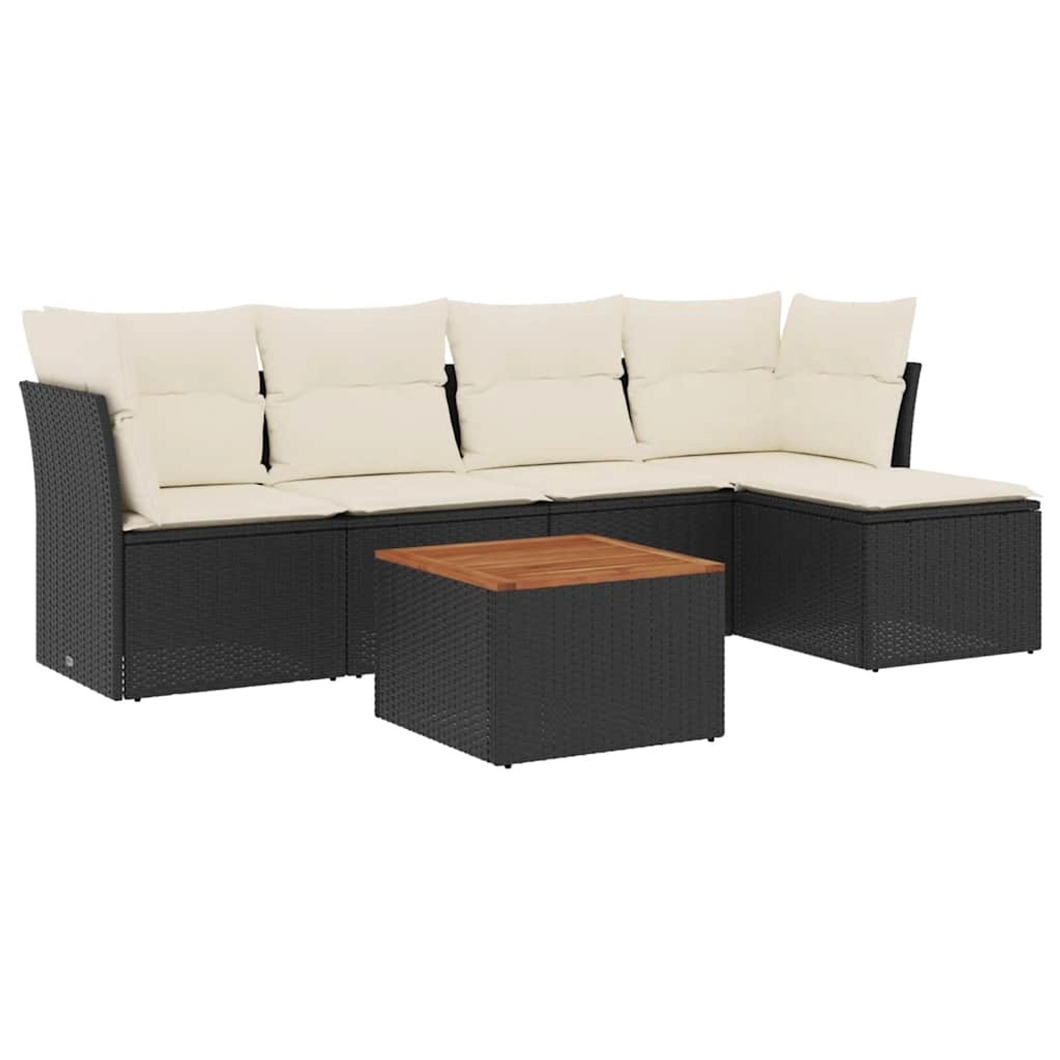 vidaXL 6-Tlg Garten-Sofagarnitur mit Kissen Schwarz Poly Rattan 3255944 günstig online kaufen