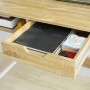 Detailansicht: SoBuy Schreibtisch FWT63-N mit Schublade und Ablage in Natur-Optik.