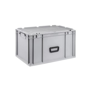 Graue Eurobox NextGen Portable, 65 Liter, mit Deckel und Tragegriff. Ideal zur Aufbewahrung und Transport.